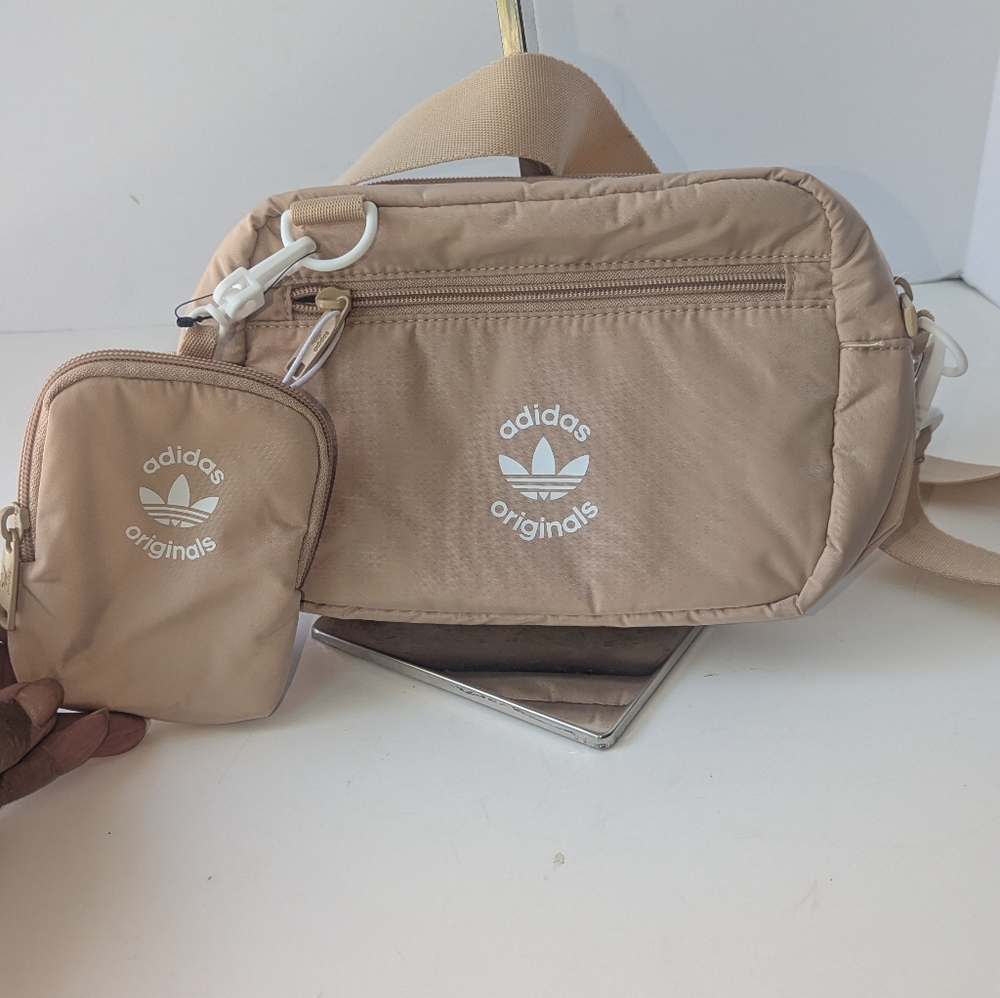 Adidas Tan Crossbody Bag with Pouch NWT